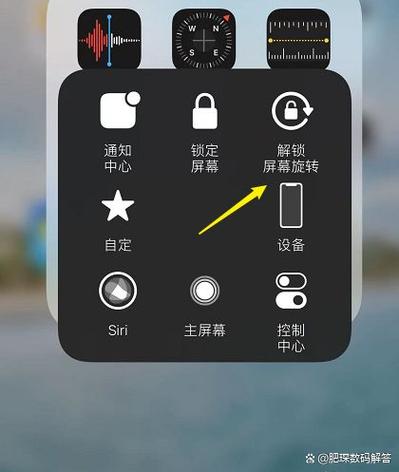 苹果屏幕旋转在哪关闭图标