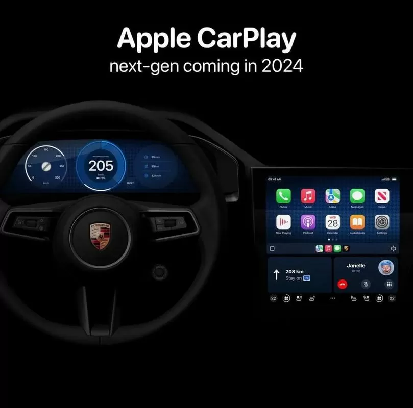 保时捷启用无线CarPlay图标